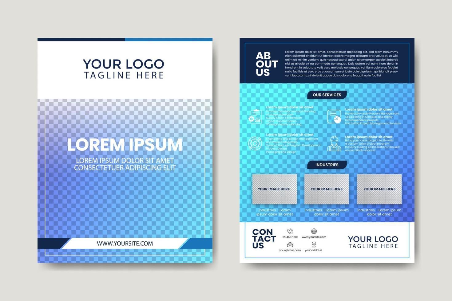 Double side Brochure Design vector