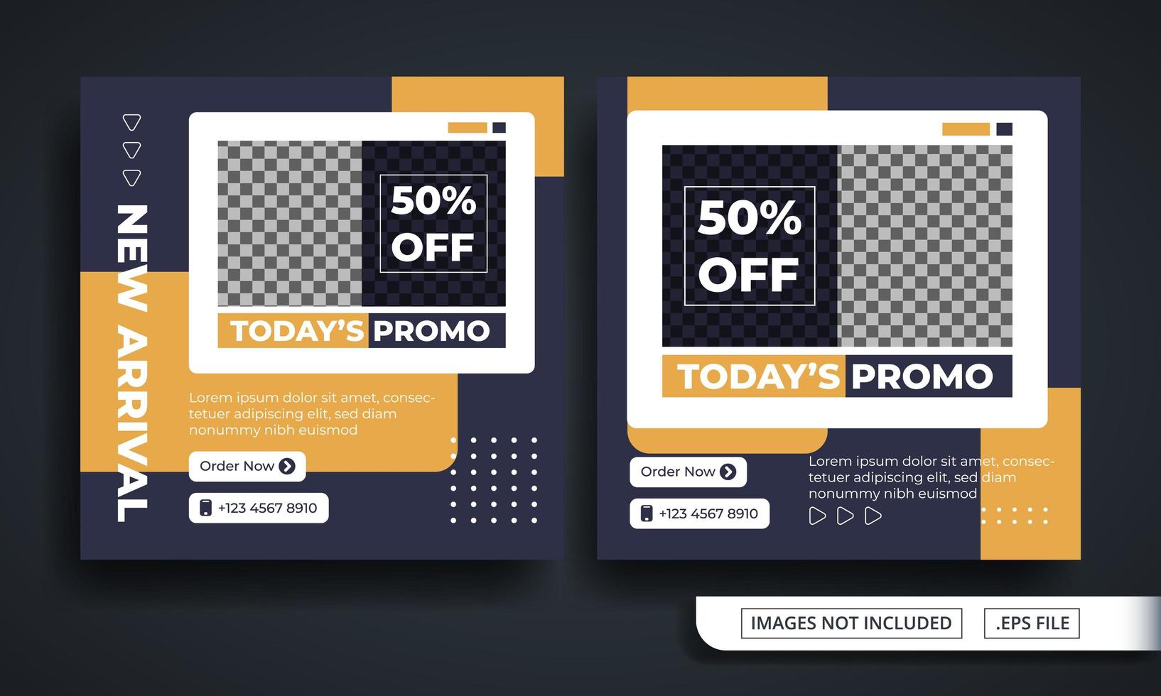 Fashion Promo Themed Social Media Post Template vector