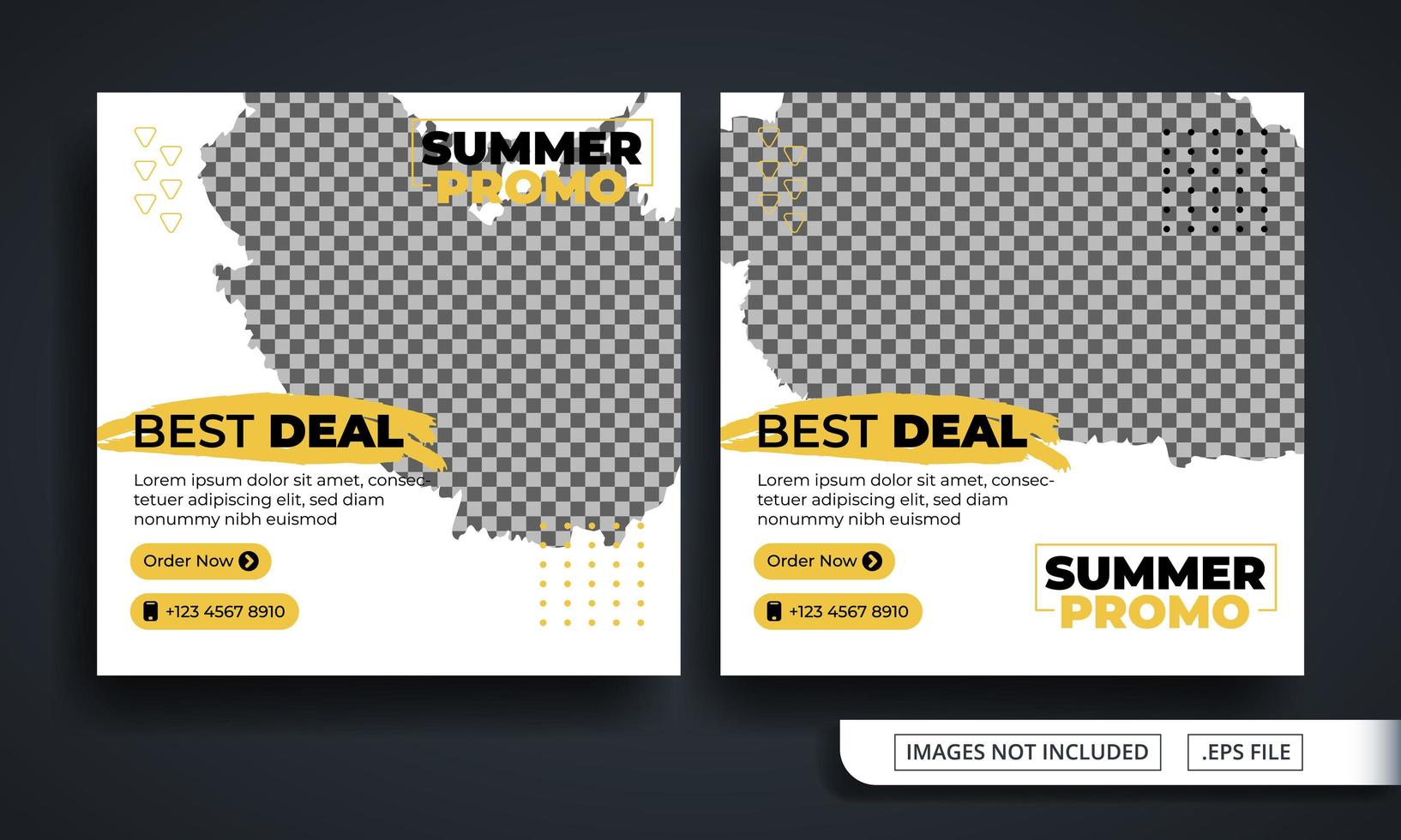 Summer Promo Themed Social Media Post Template vector