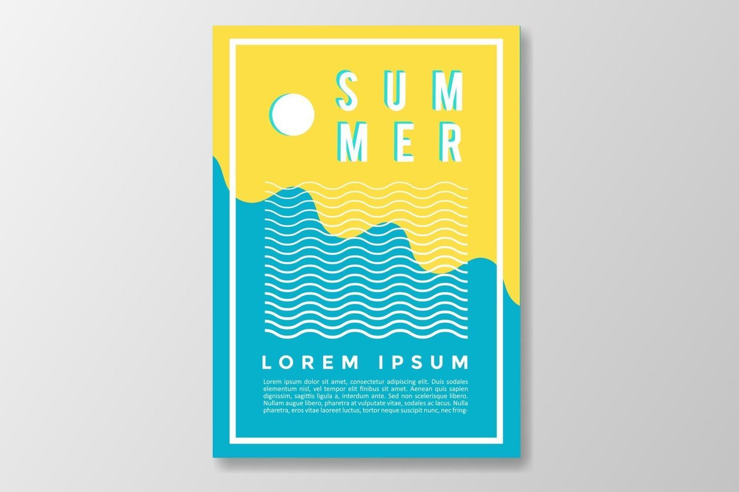 Minimalist summer poster background design. vector