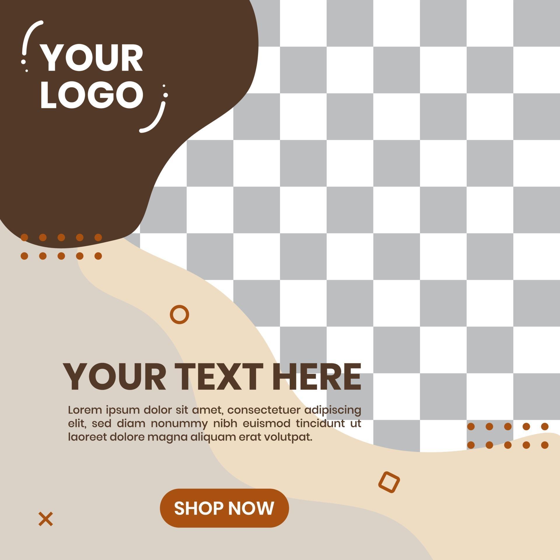 Abstract background social media post template. Abstract shapes vector