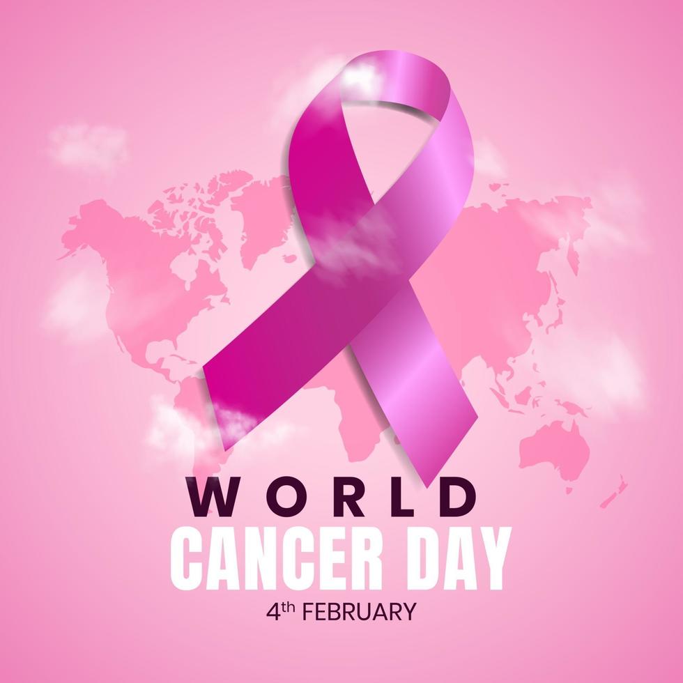 4 de febrero diseño del fondo del vector del día mundial del cáncer