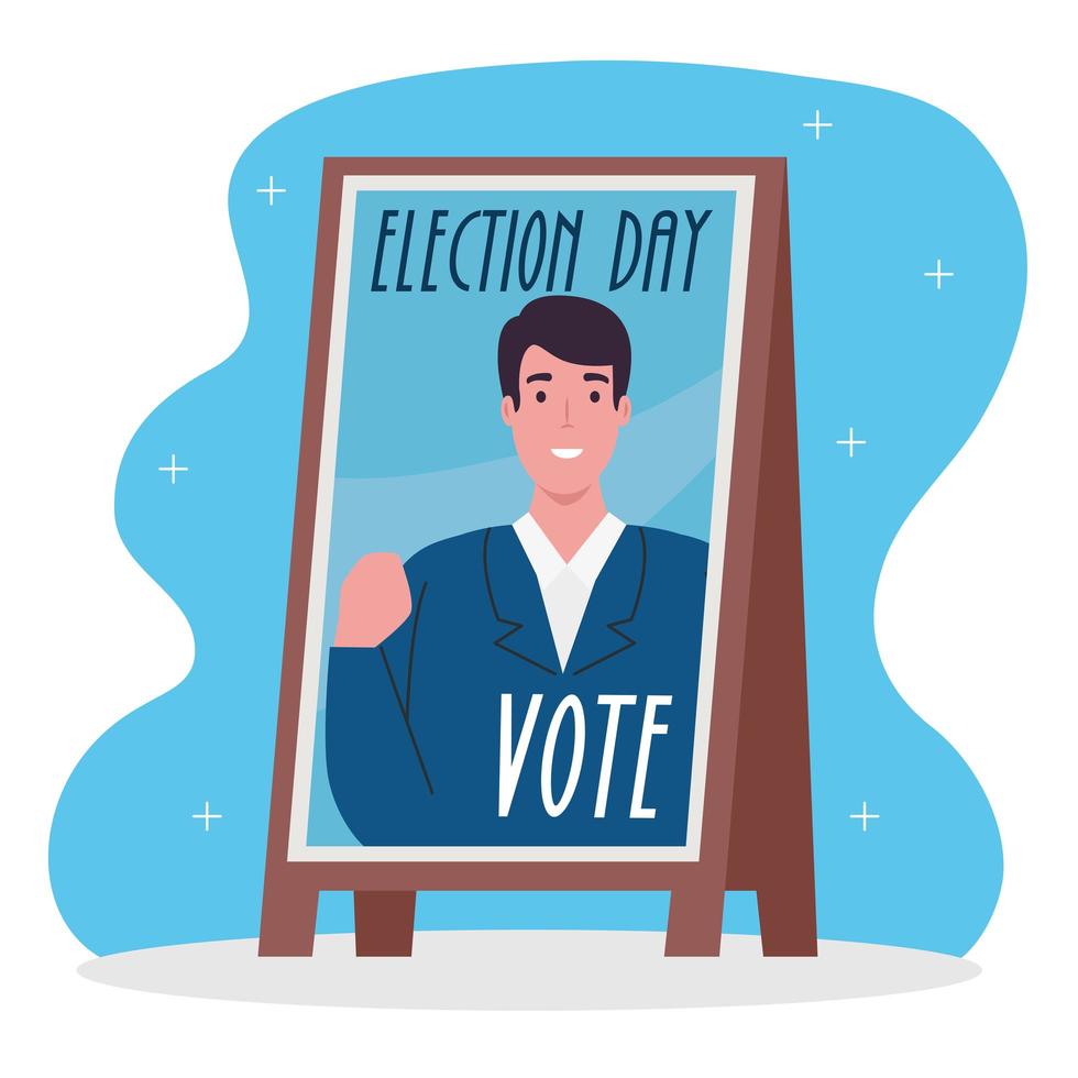 Election day celebration with candidate banner vector