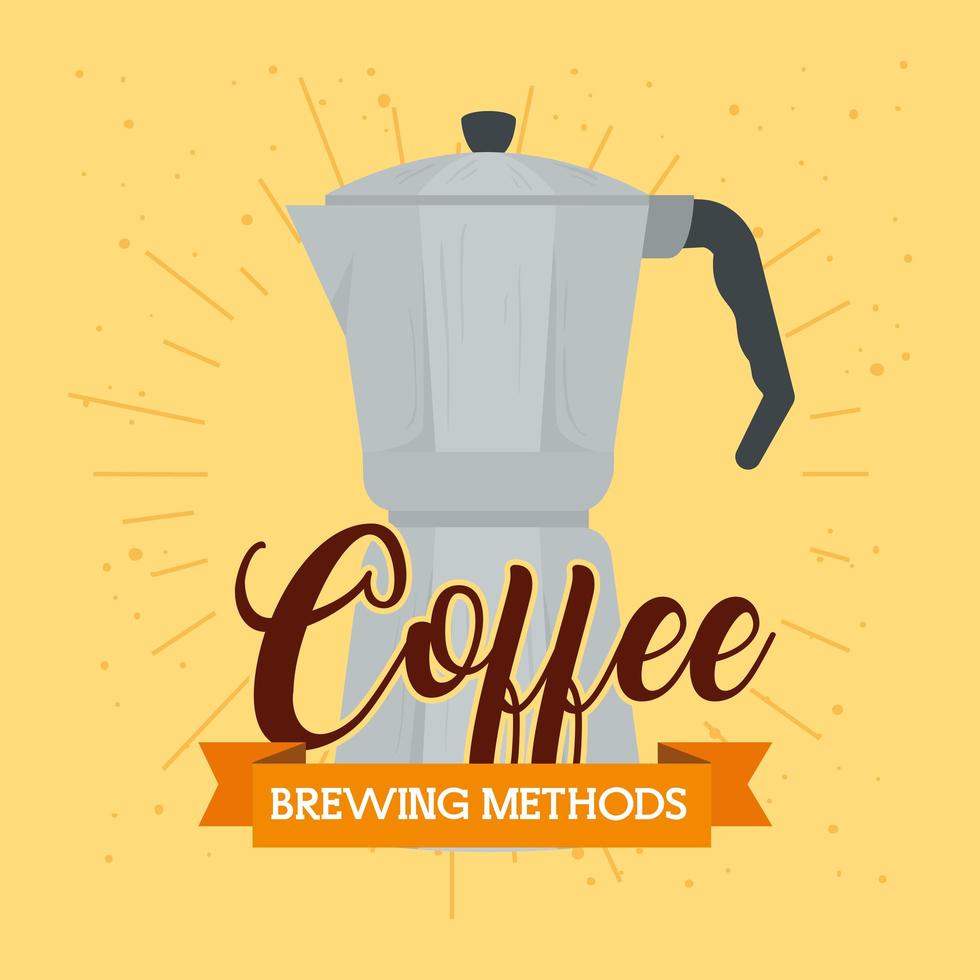 coffee brewing method, moka pot vector