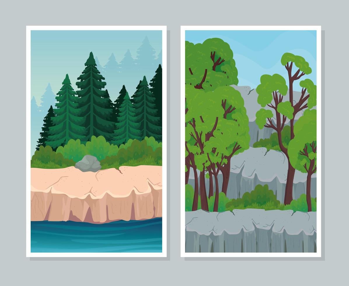 Landscape banner set vector design