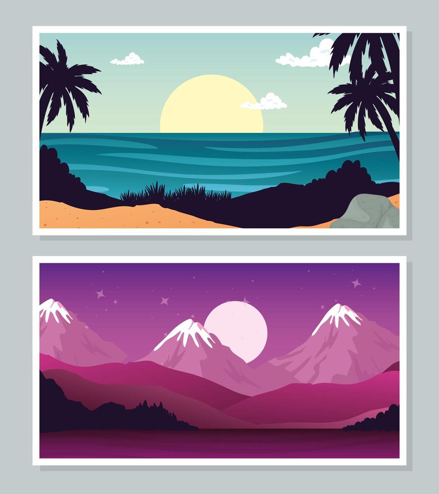 landscape banner collection vector design