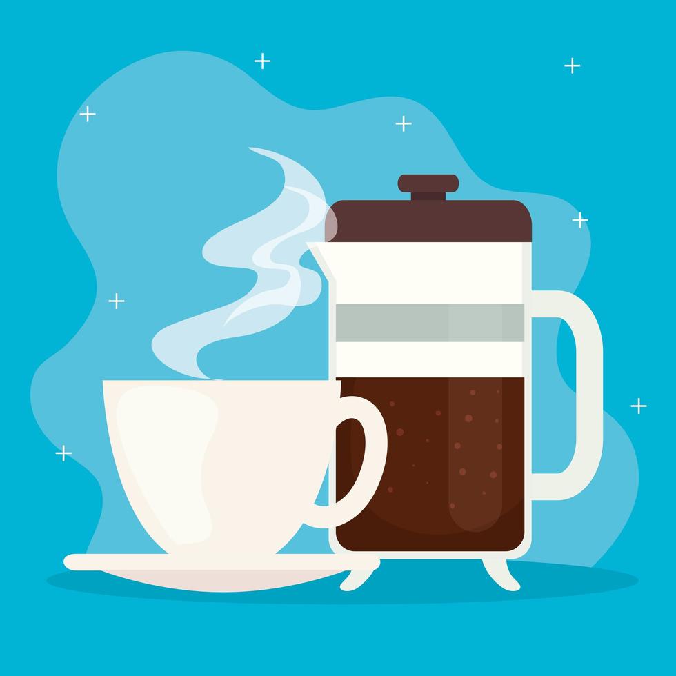 Coffee brewing method design vector