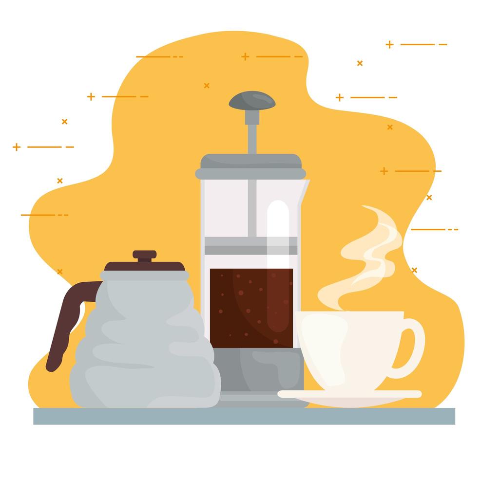 Coffee brewing methods design vector