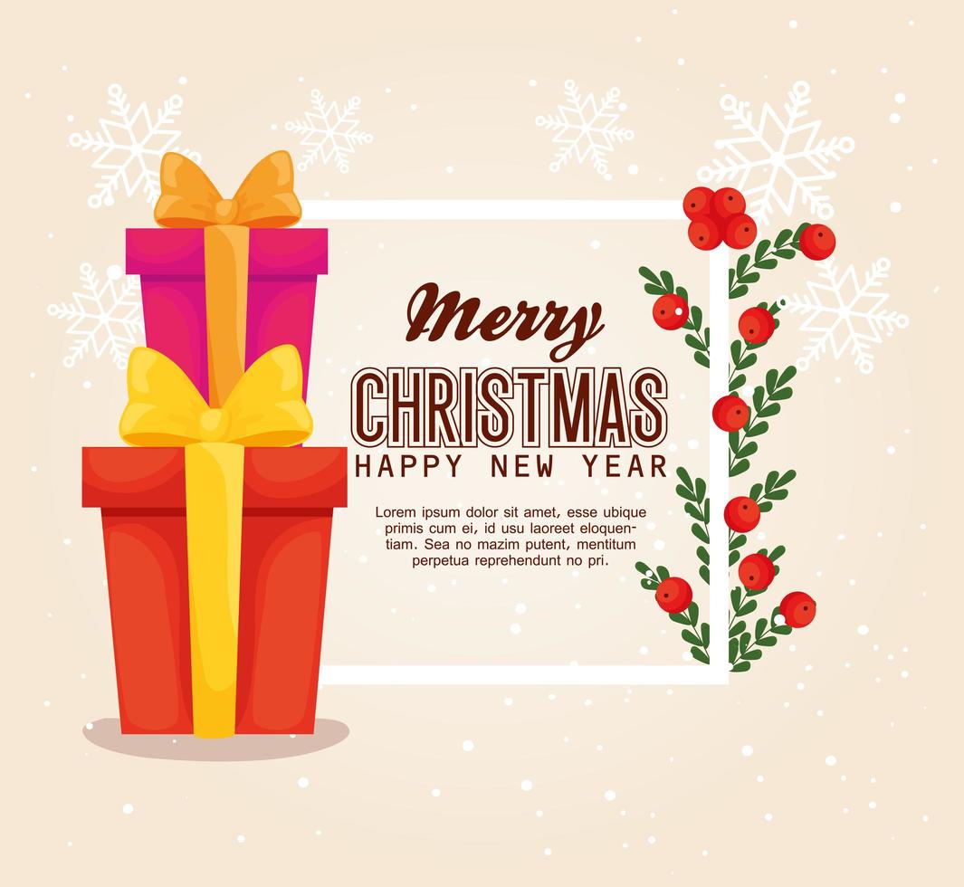 Merry Christmas and happy new year banner vector