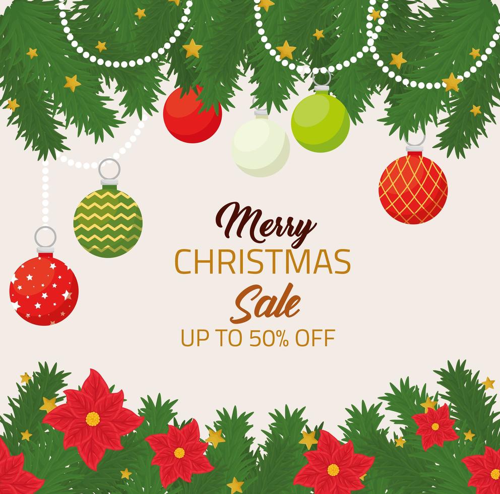 Merry Christmas and happy new year sale banner vector