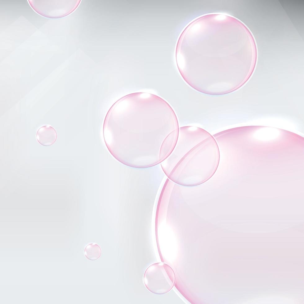 Transparent soap water gold bubble with white refection. Isolated Realistic Design Elements. vector