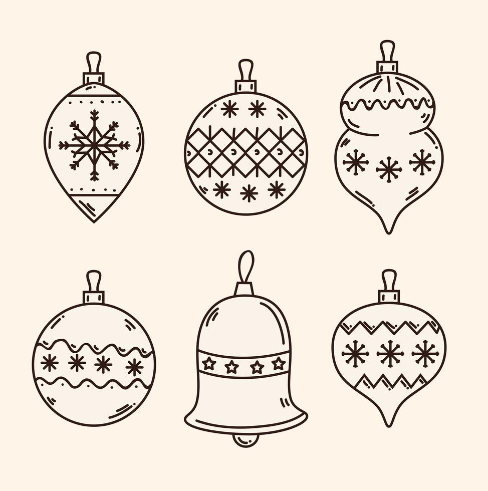 Christmas ornament set vector