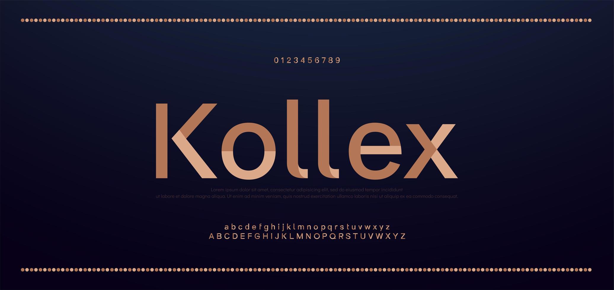 Elegant alphabet letters font and number. Classic Copper Lettering Minimal Fashion Designs. Typography fonts regular uppercase and lowercase. vector illustration