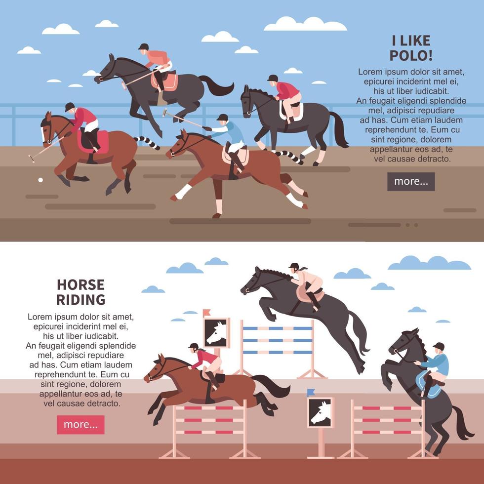 equestrian sport horse banners vector