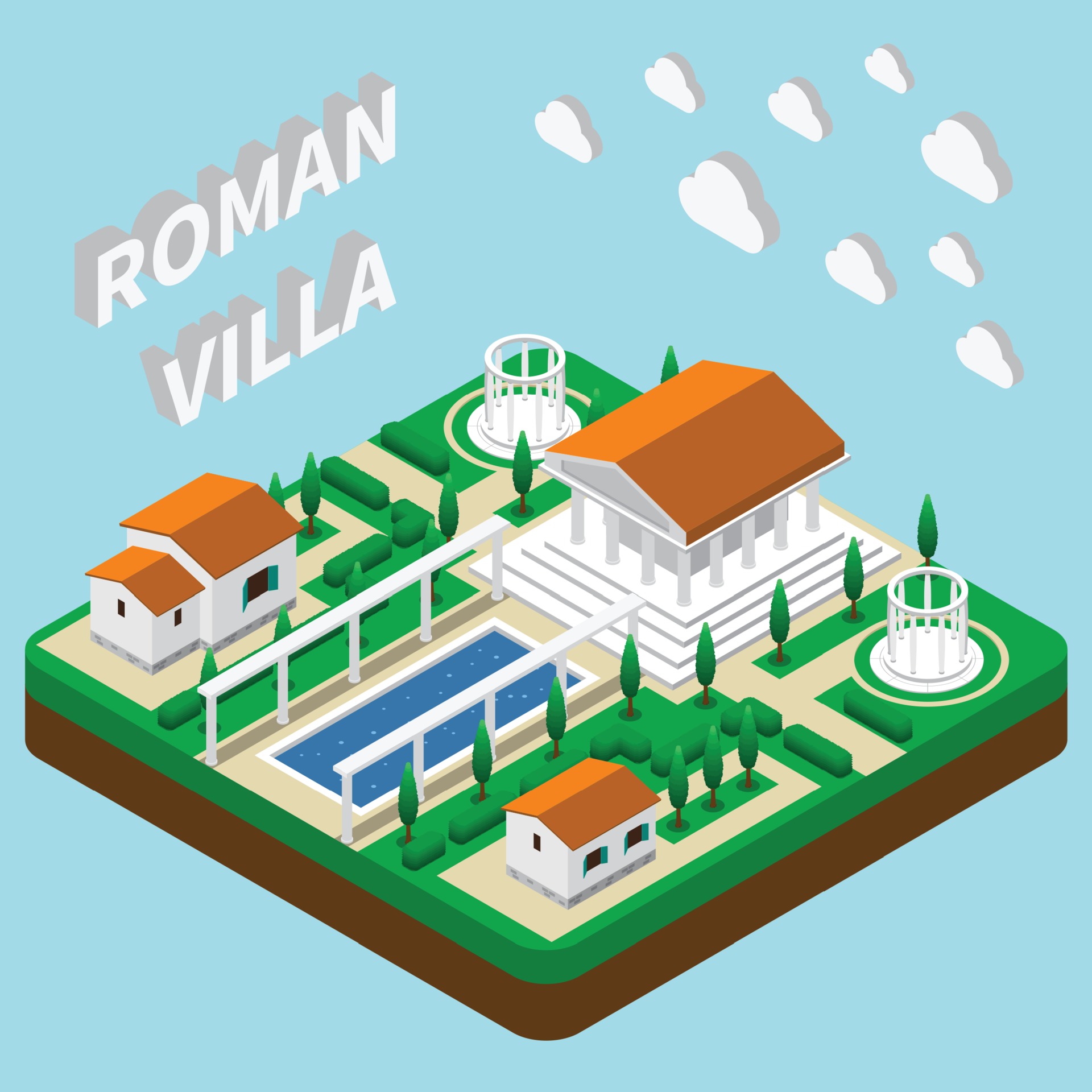 isometric house composition 2043586 Vector Art at Vecteezy