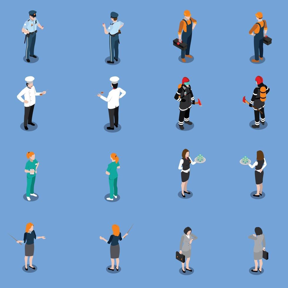 professions uniform isometric people set 1 vector