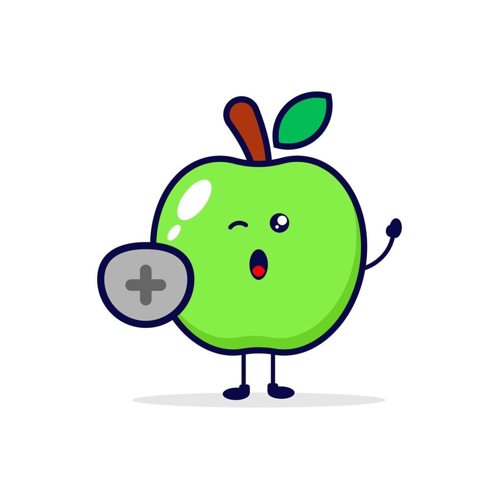 Apple protect cute character illustration vector