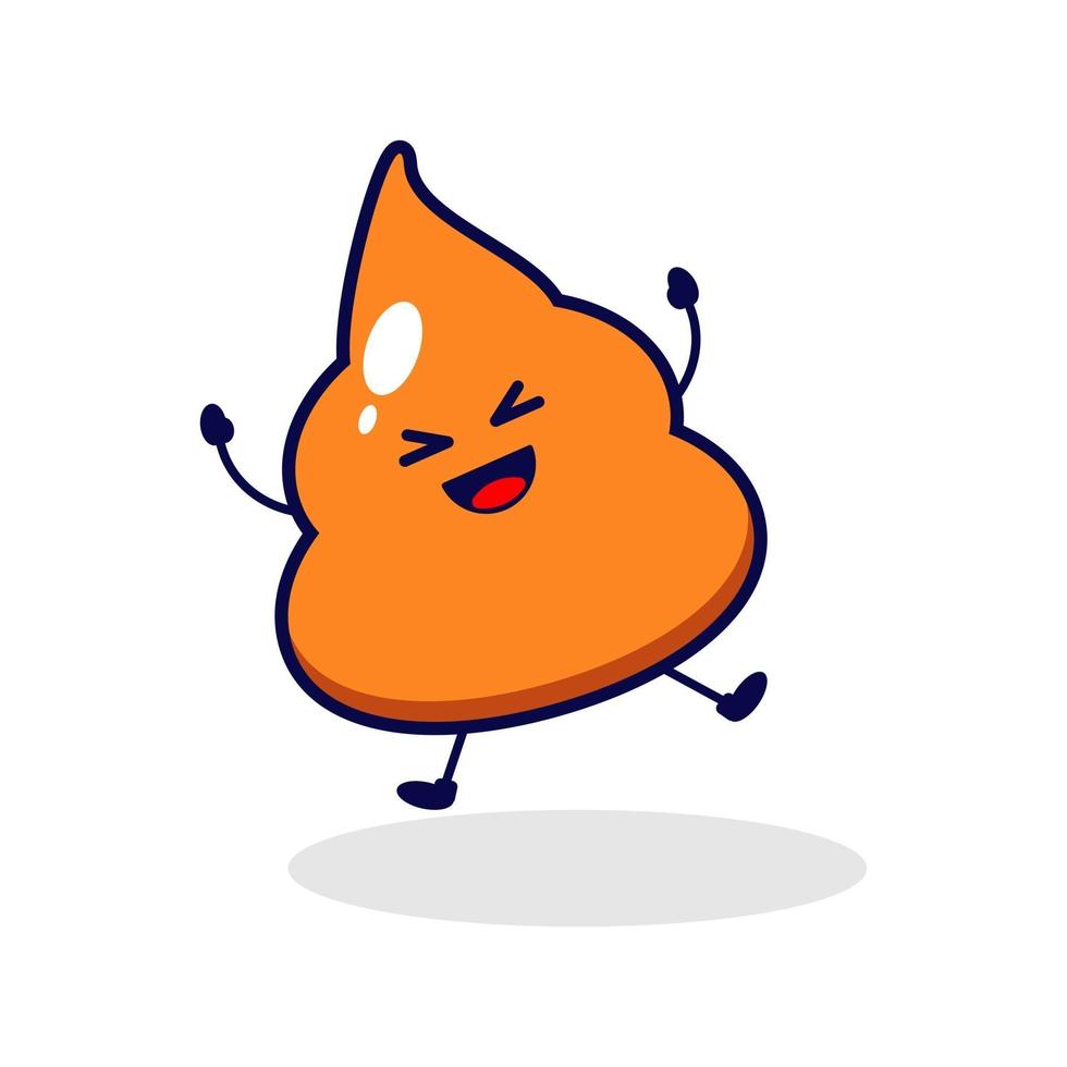 Poop happy cute character illustration vector