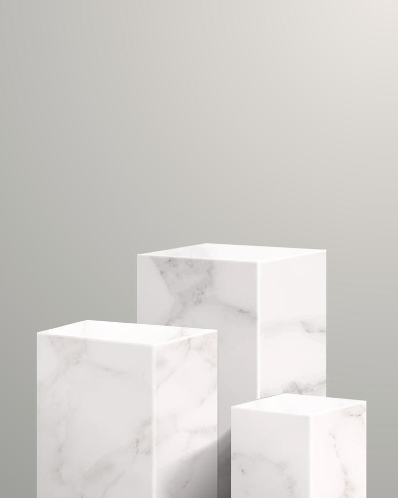 minimal scene with geometrical forms. marble podium. Empty pedestal platform for award, product presentation, mock up background, stand, Podium, stage pedestal or platform illuminated. 3d vector