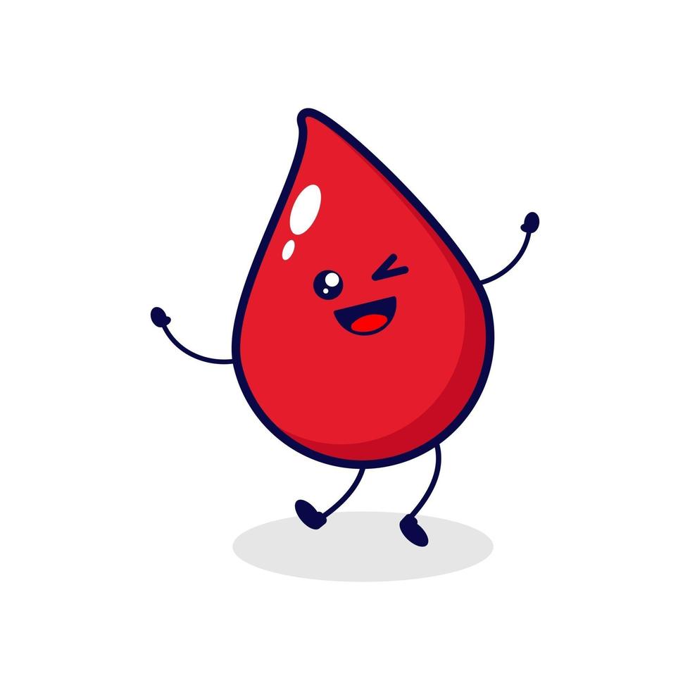 Blood jump cute character illustration vector
