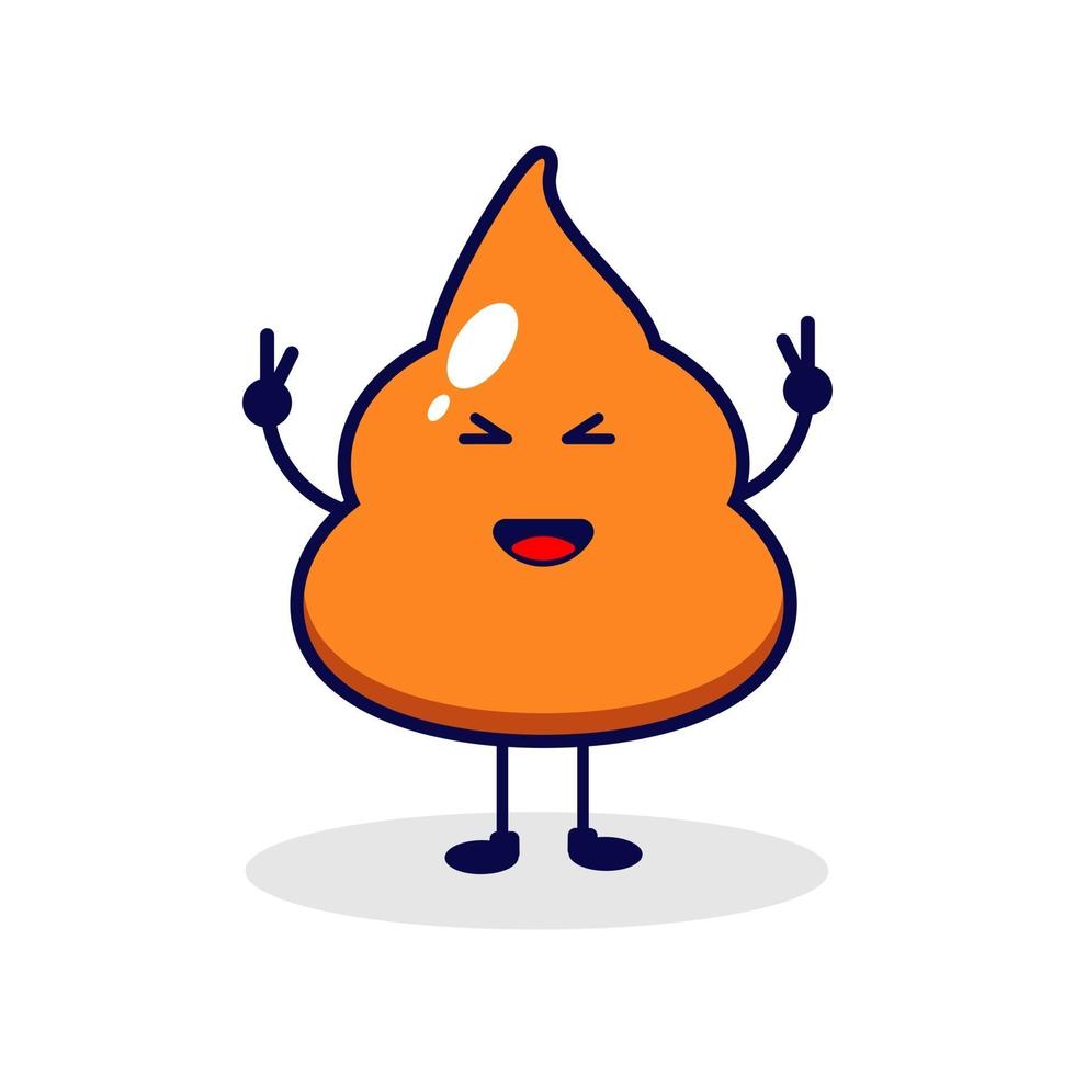 Poop smile cute character illustration vector