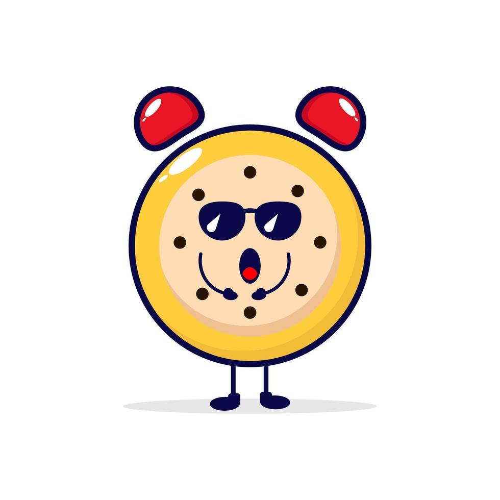 Clock cool cute character illustration vector