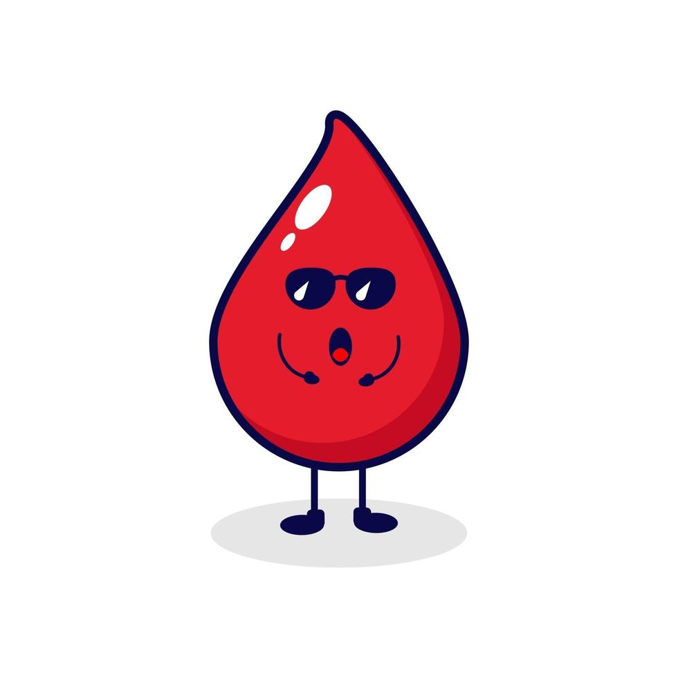 Blood cool cute character illustration vector