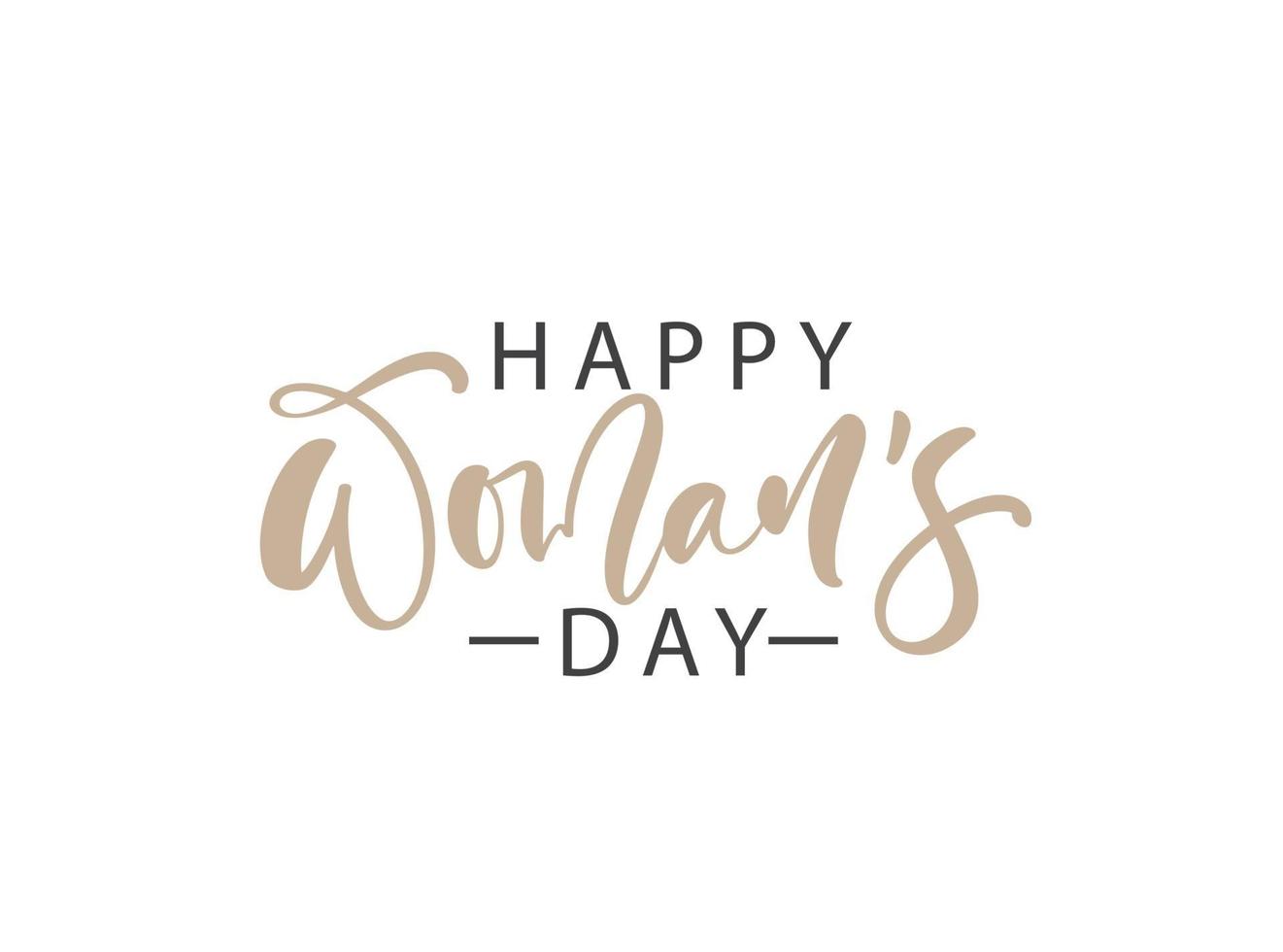 Happy Womans Day. Congratulation calligraphy text. Lettering for Womans Day. Can use for greeting card, poster or banner. illustration Isolated on white background vector