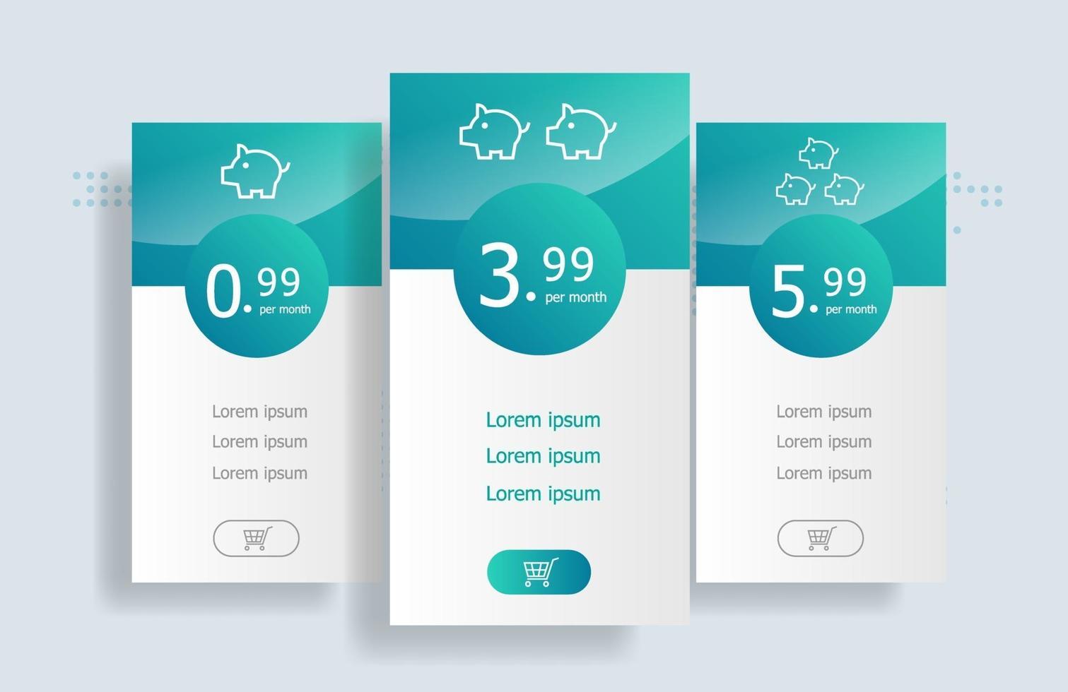 price table template background vector