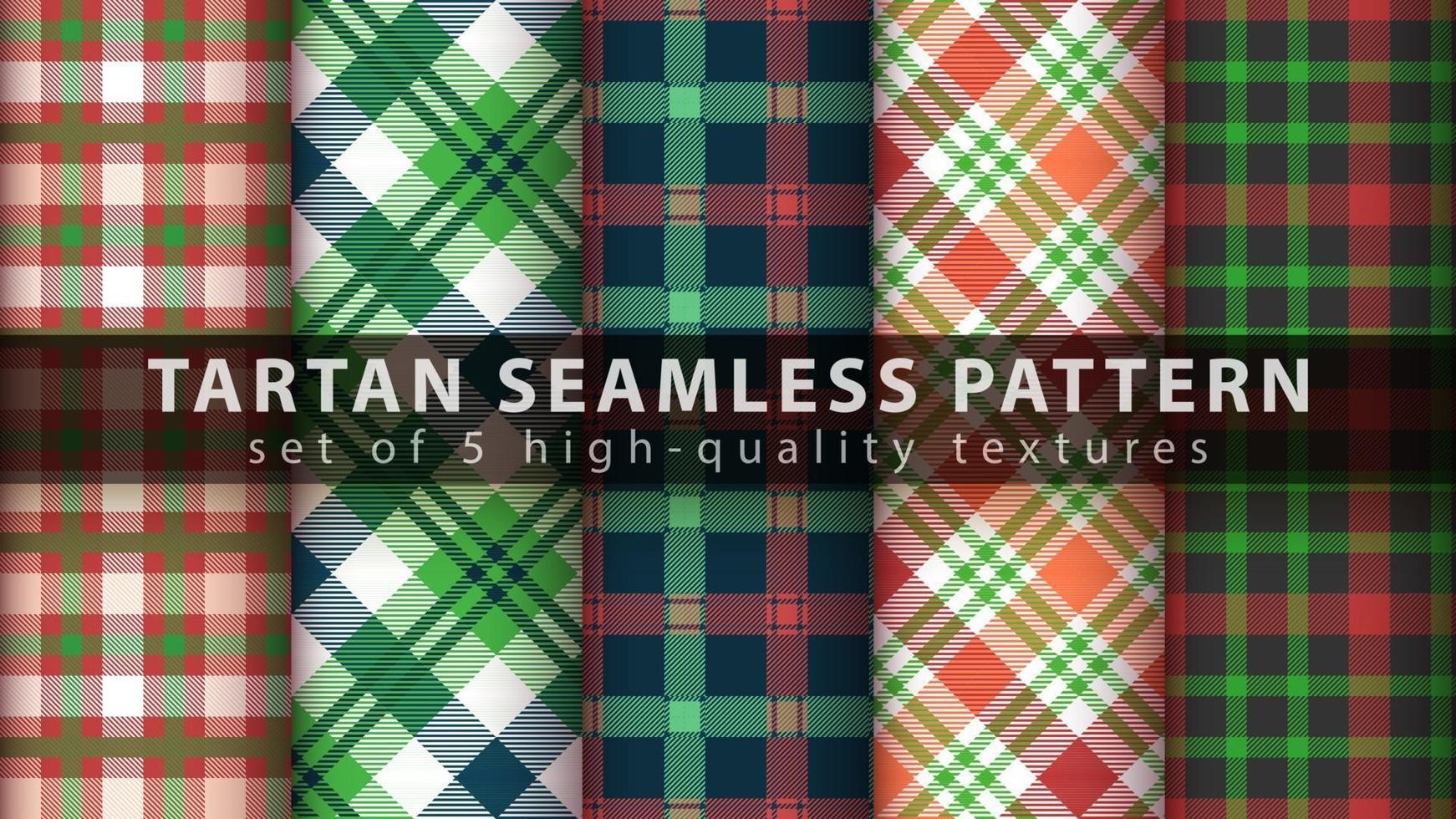 Set classic tartan seamless pattern. vector