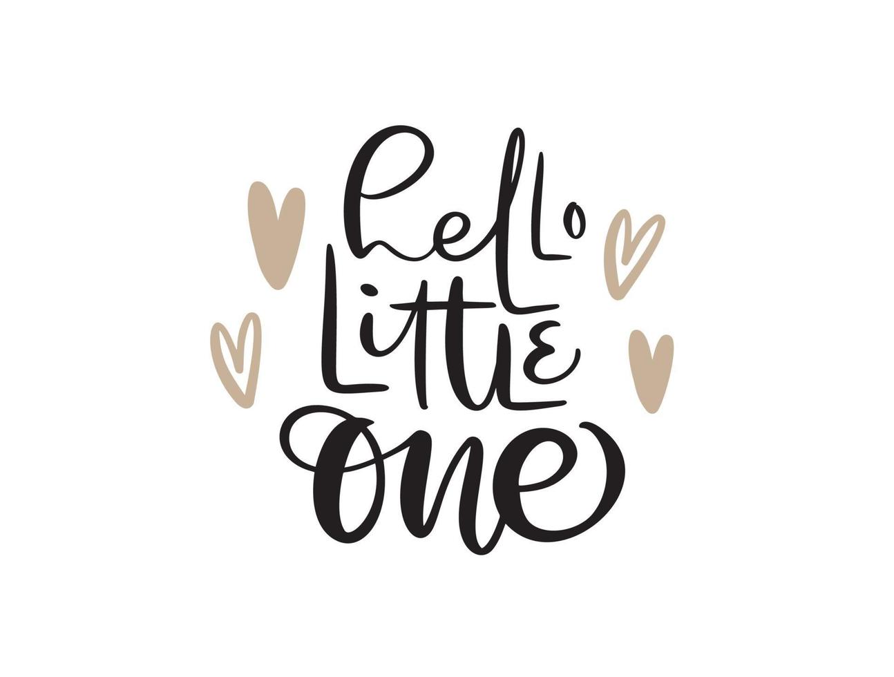 Hello Baby vector handwritten calligraphy lettering text. Kids hand drawn lettering quote. illustration for children greeting card, t shirt, banner and poster