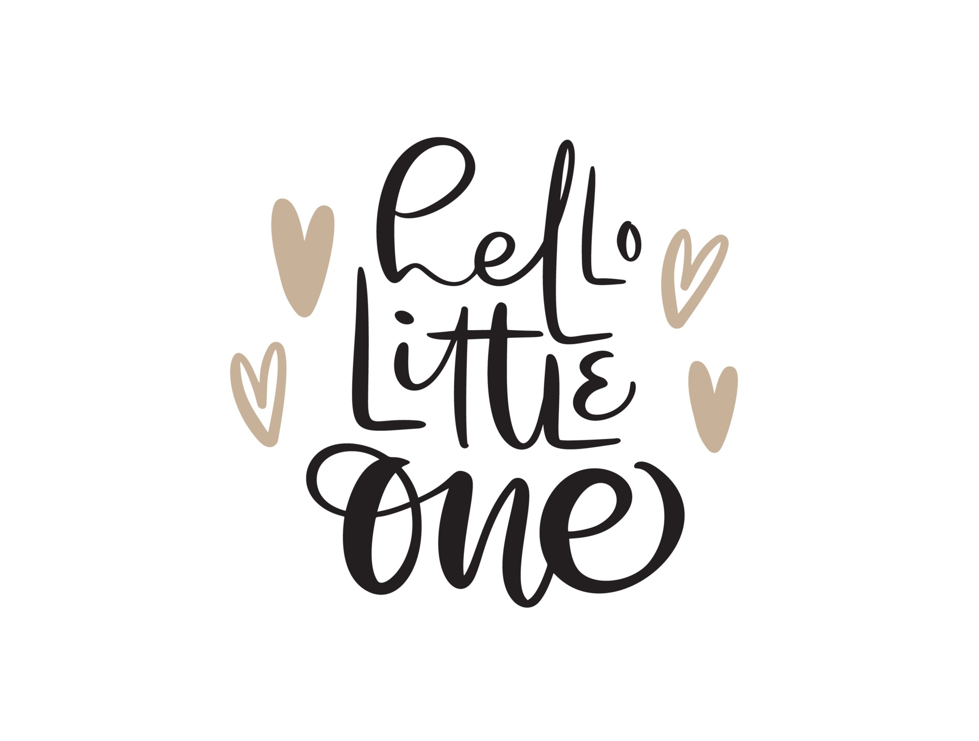 Hello Baby vector handwritten calligraphy lettering text. Kids