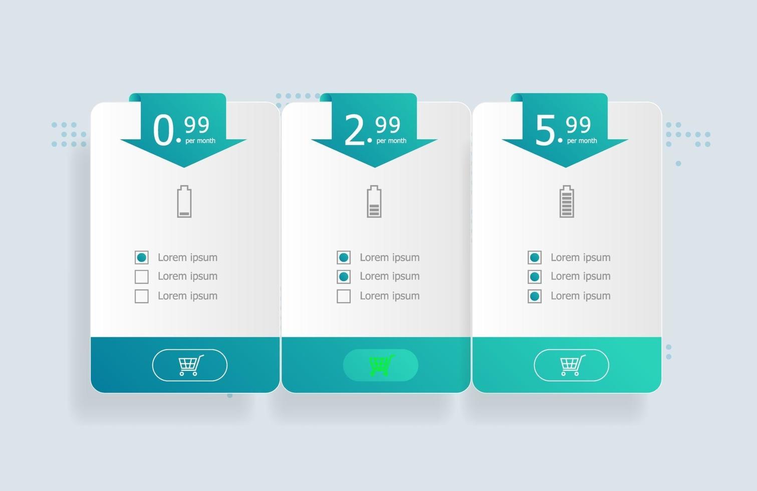 price table template background vector