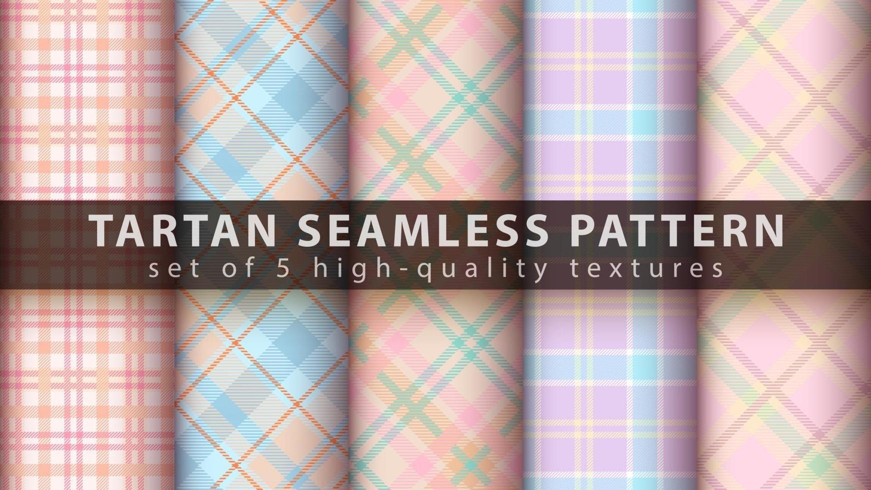 Set classic tartan seamless pattern. vector