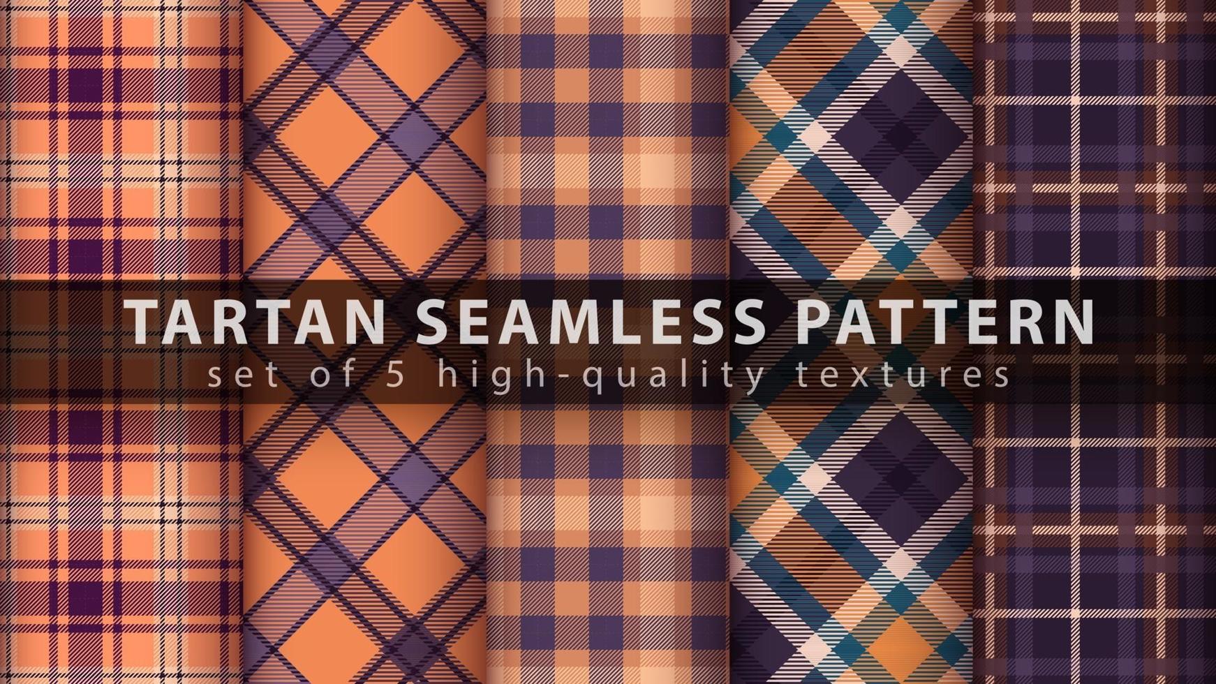 Set classic tartan seamless pattern. vector