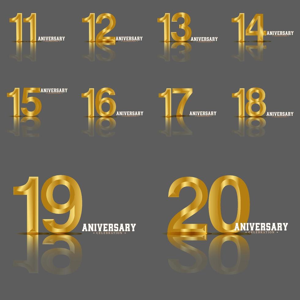 Year Anniversary Set Vector Template Design Illustration