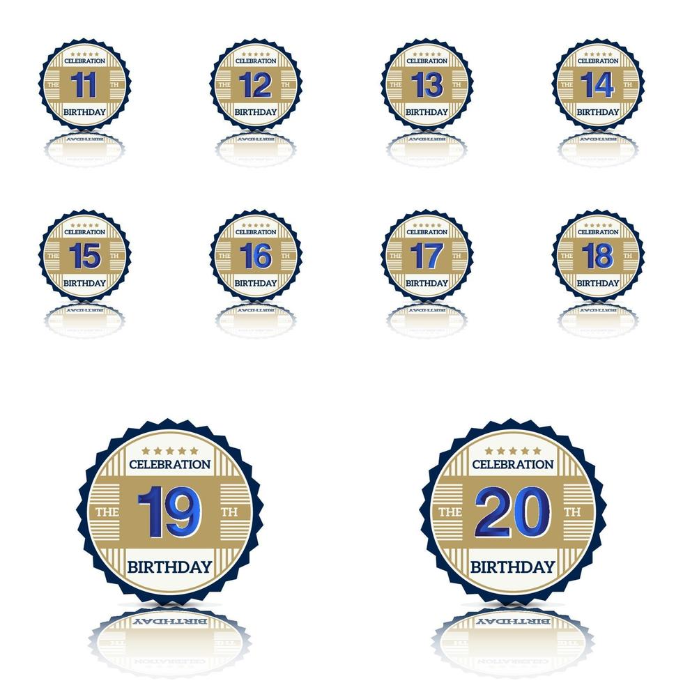 Year Anniversary Set Vector Template Design Illustration