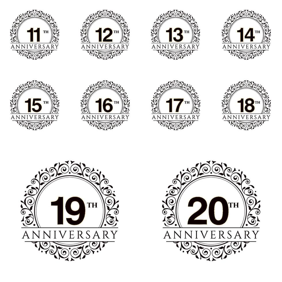 Year Anniversary Set Vector Template Design Illustration