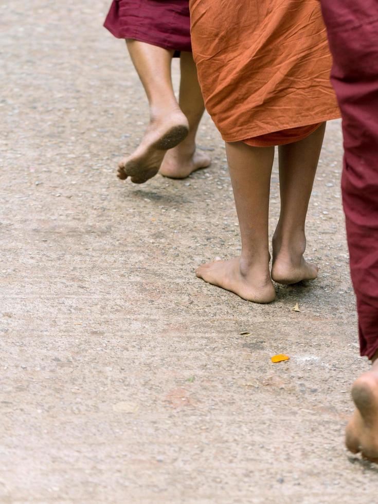 Feet of Buddhist monks photo