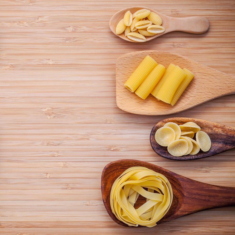 Pasta in spoons photo