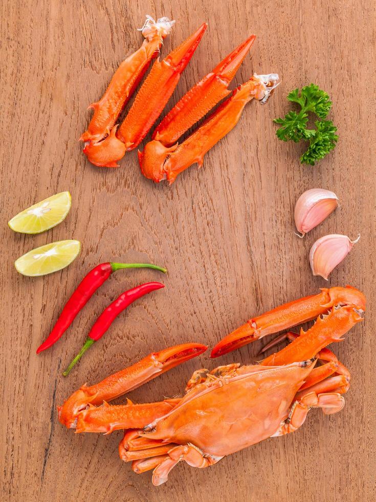 Crab on a table photo