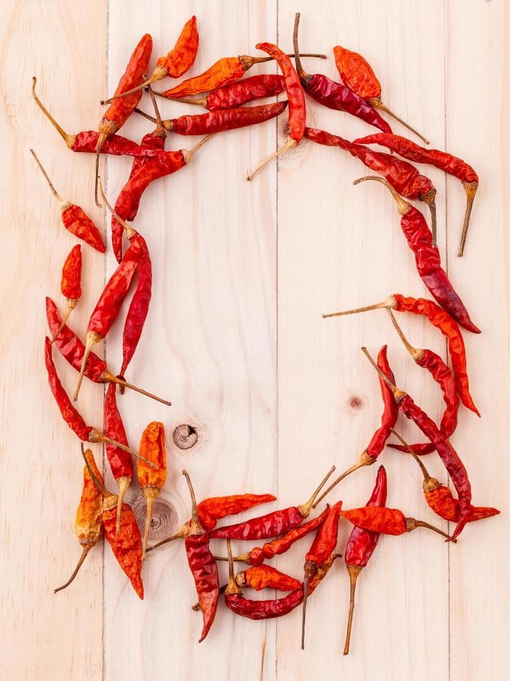 Circle of red chilies photo