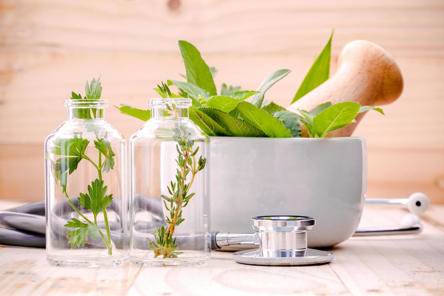 Fresh herbs for alternative healthcare photo