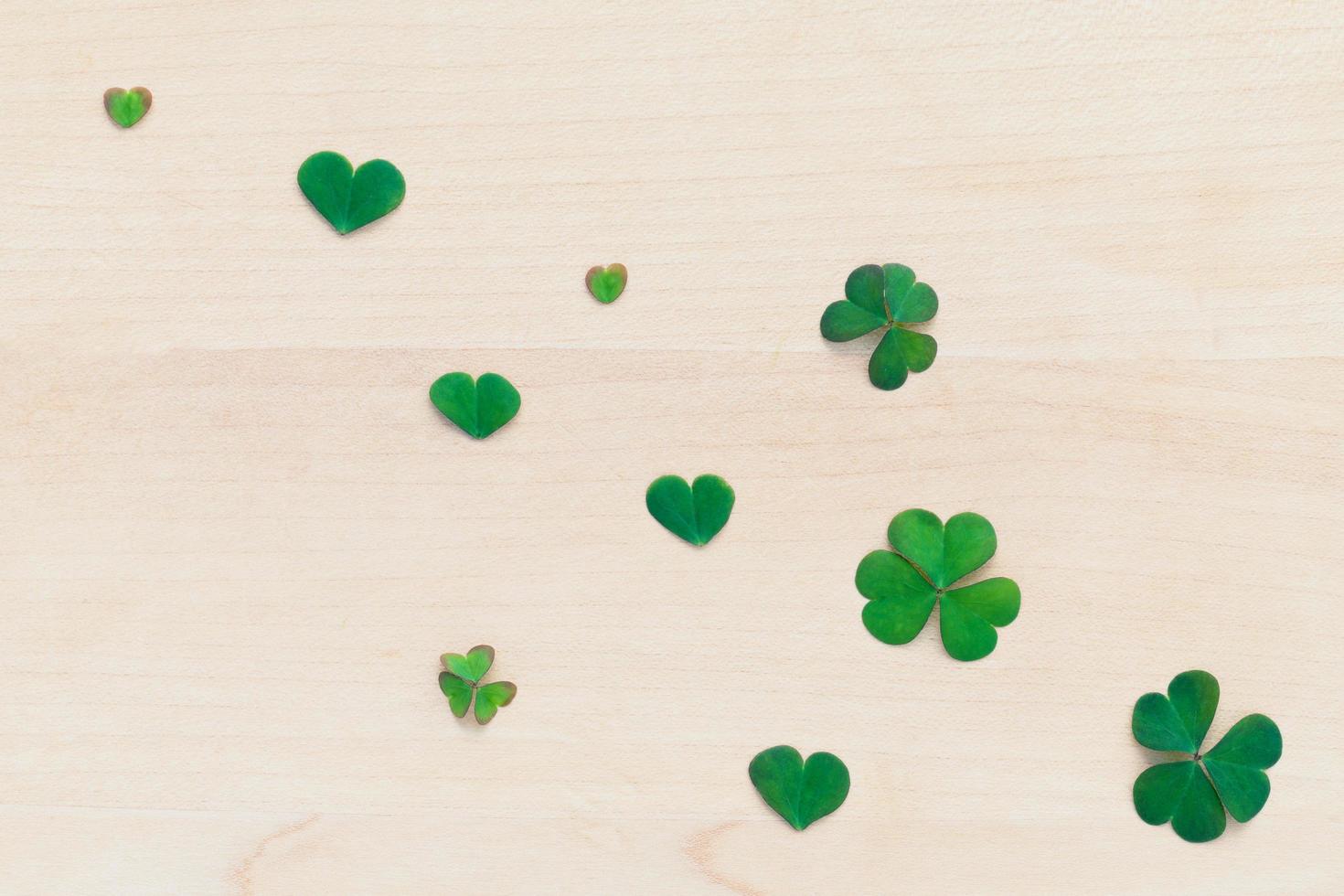 Clover pattern on wood photo