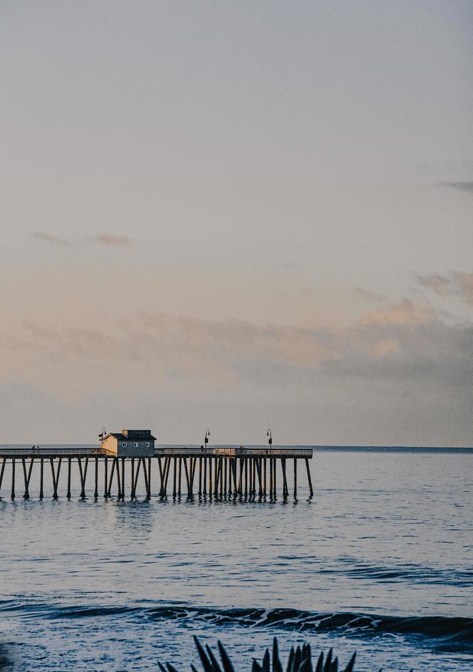 Brown wooden dock on sea during daytime photo