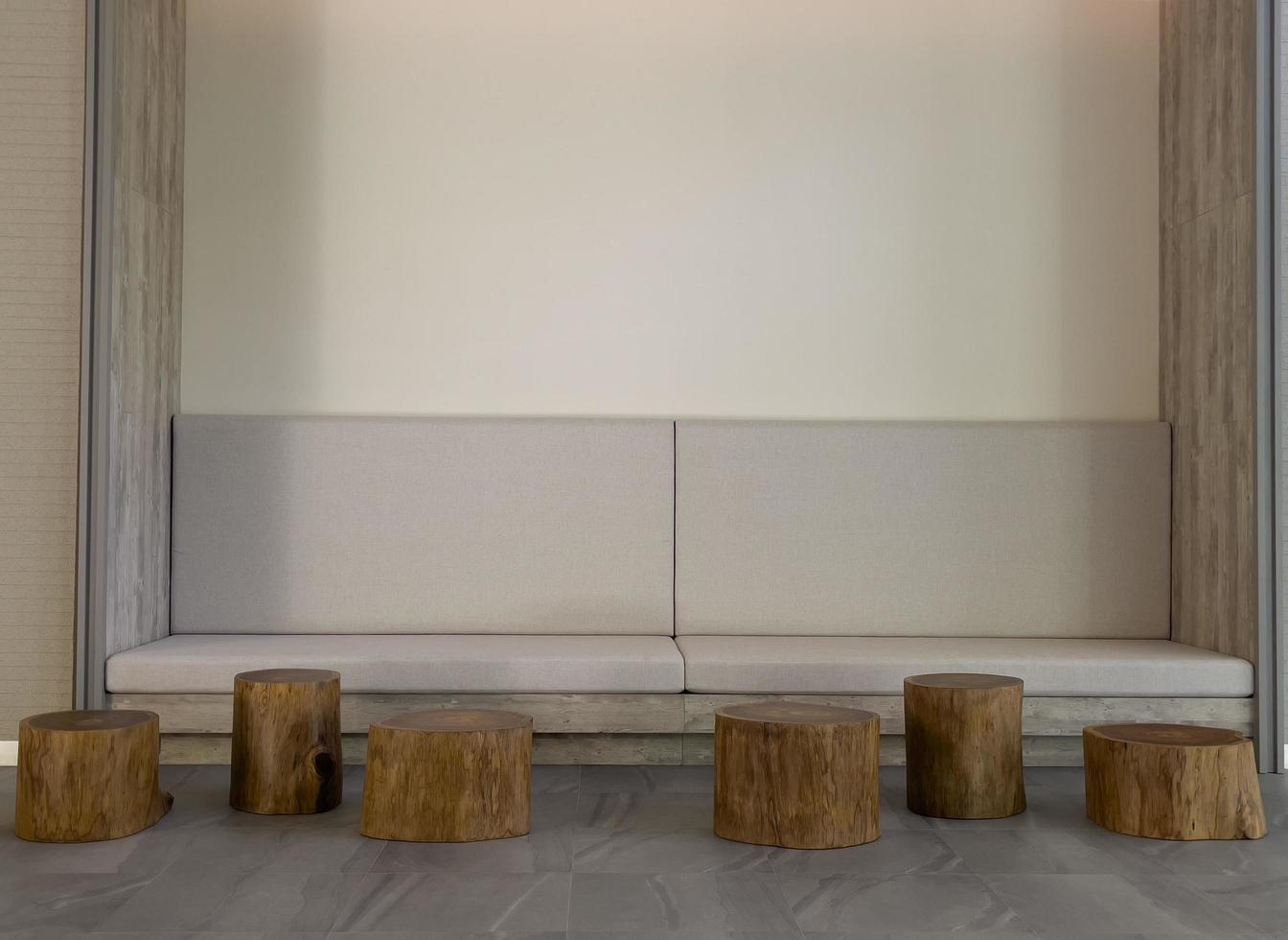 Wooden pedestal decorated for display photo