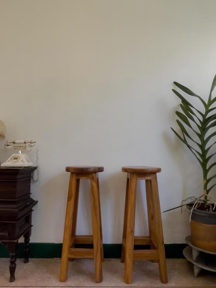 Wooden chair on white background photo