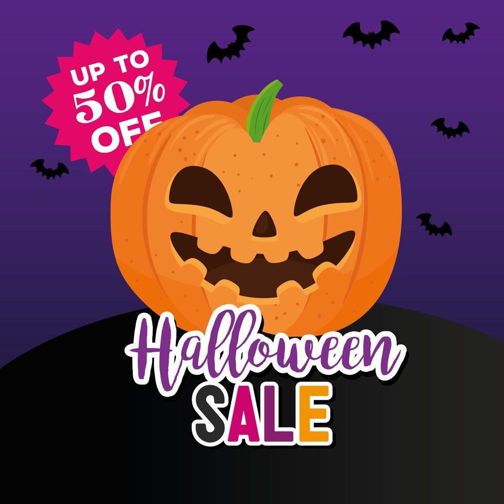Happy Halloween sale banner vector
