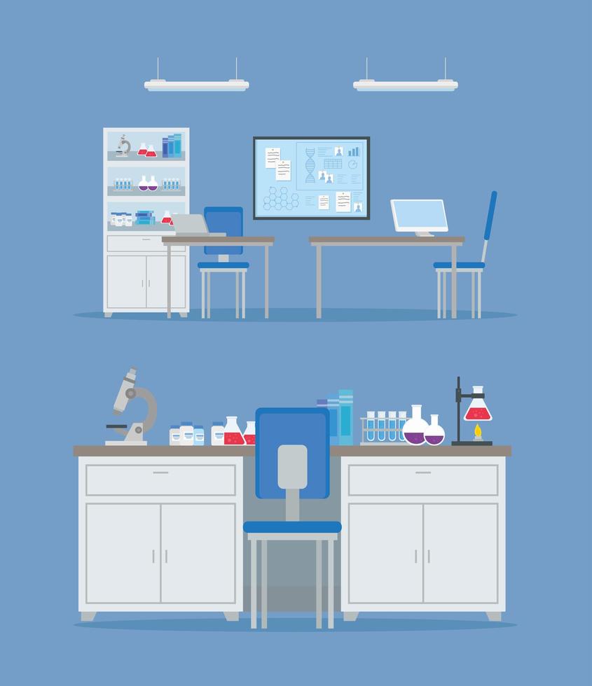 Laboratory for vaccine research set vector