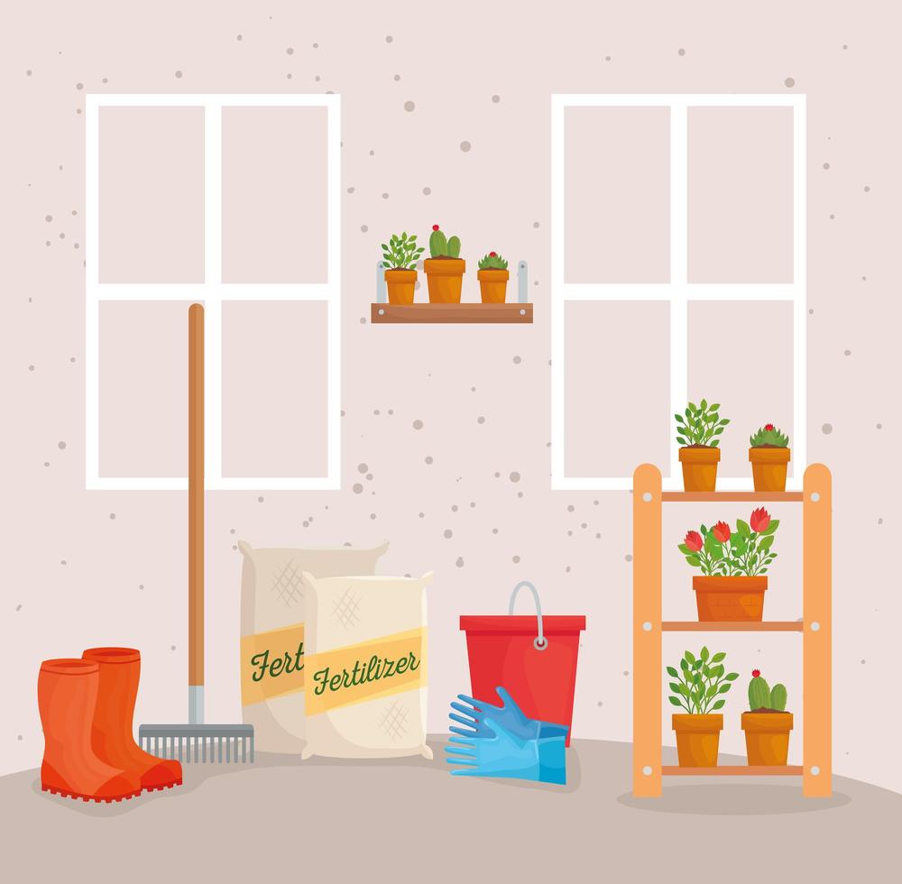 Gardening supplies vector design